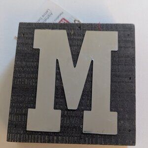NWT Mirror Letter 'M' Dark Wood Box Sign Retro 1970's Michael's Home Wall Decor